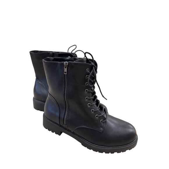 Torrid Mens Black Mid-Calf Boots Size 10.5 Lace-Up & Zip Closure SKU 7040 - Picture 4 of 10